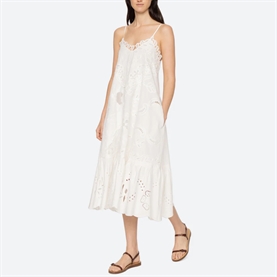 Sea New York IYLA Soutache Slip Midi Kjole, Hvid